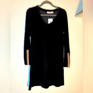 Able CASUALLY COOL BLACK MIDI DRESS women's cotton long sleeve comfortable NWOT